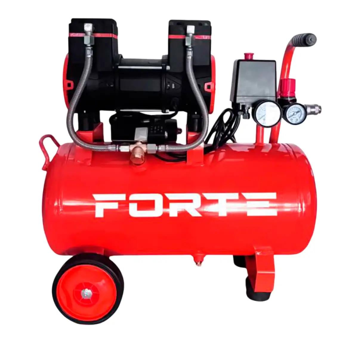Компрессор безмасляный FORTE 1280W-24L 170 л/мин ресивер 24 л 8 бар двигатель 1,28 кВт220 В