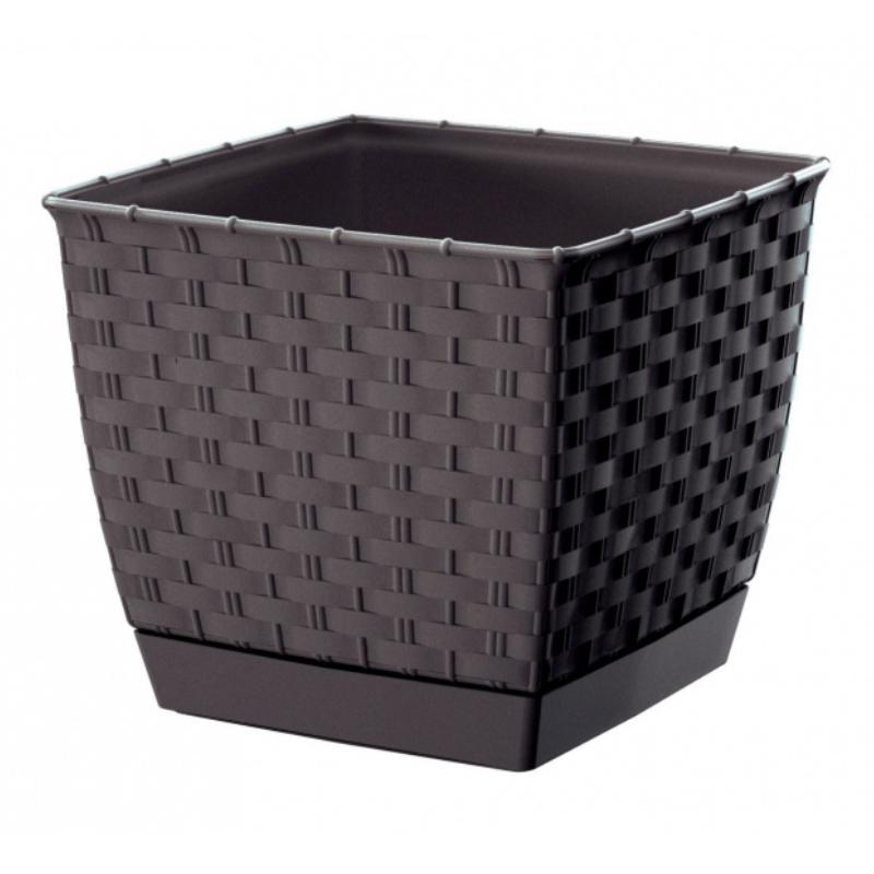 Горшок для цветов RATOLLA 220 мм с подставкой Коричневый (70771-440)