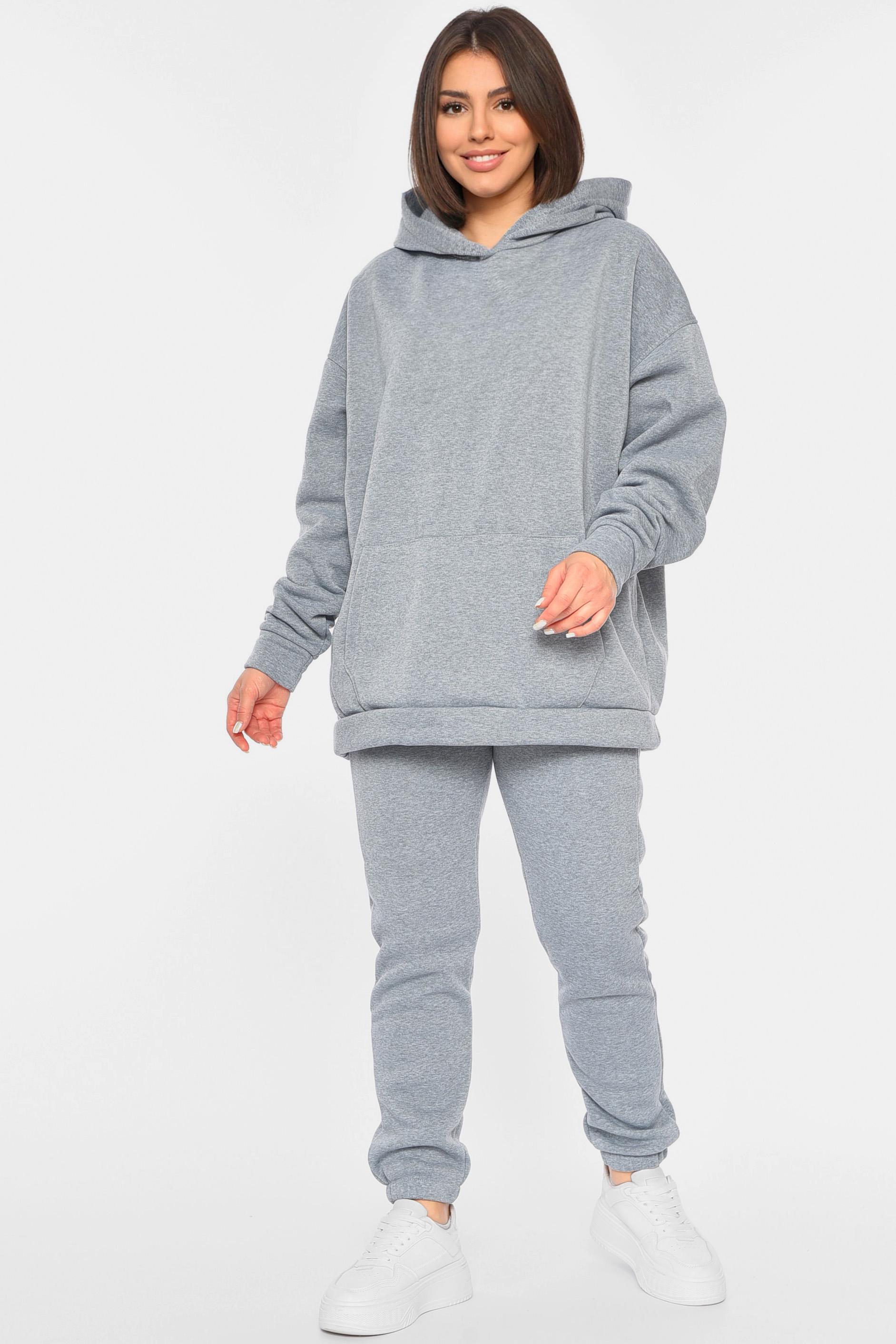 Спортивний костюм жіночий на флісі M Темно-сірий (190884)