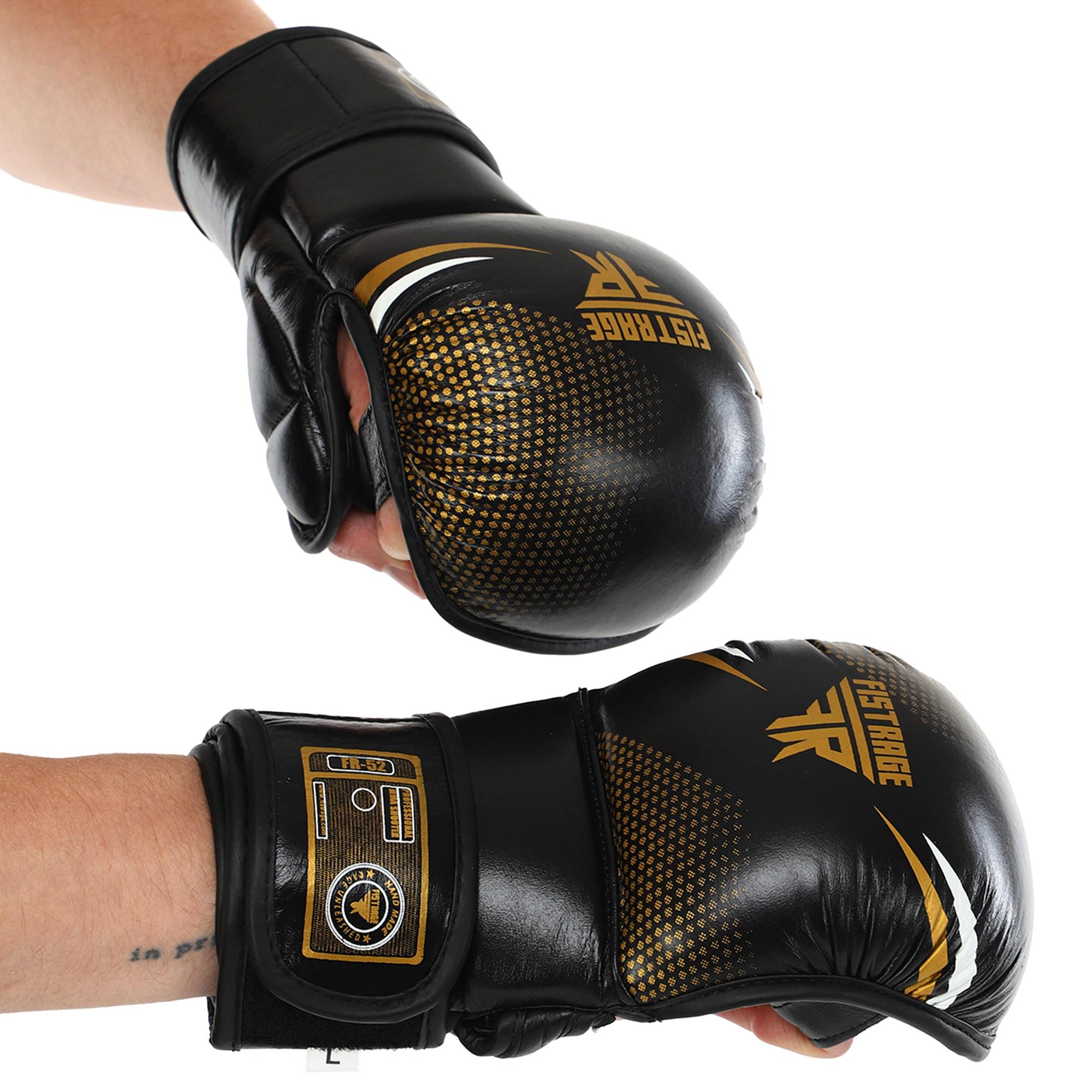 Перчатки спаринговые Крабы для MMA FISTRAGE кожаные (VL-4158_Черный-золотой_XL) Перчатки спаринговые Крабы для MMA FISTRAGE кожаные (VL-4158_Черный-золотой_XL)
