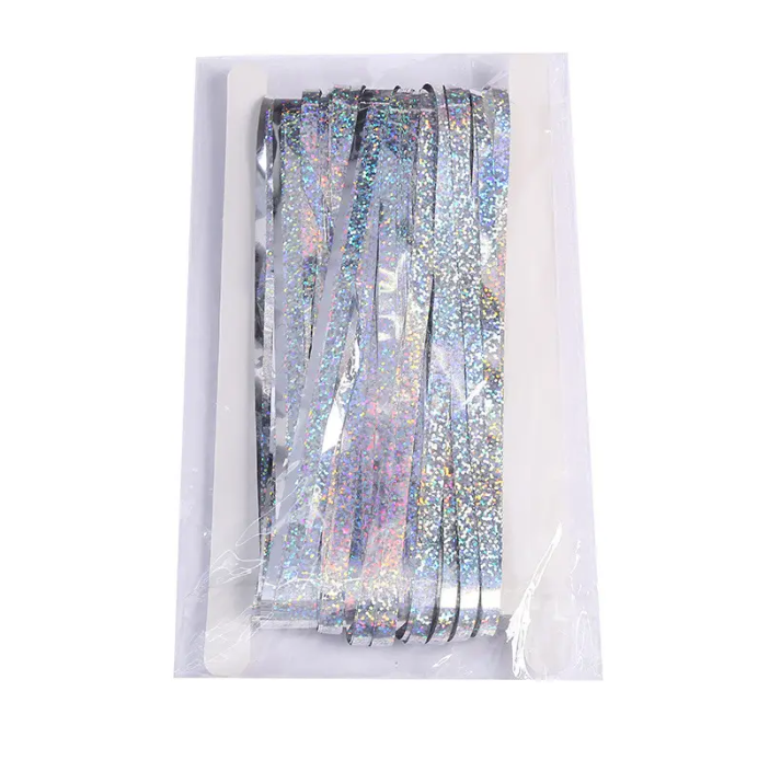 Дождик для фотозоны с голограммой 245x92 см Серебристый (24500/2)