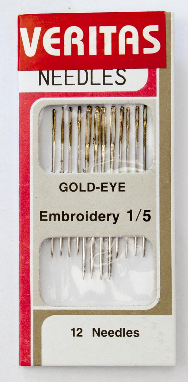 Голки для вишивання Veritas із золотим вушкам № 1-5 12 шт. (1386671312)