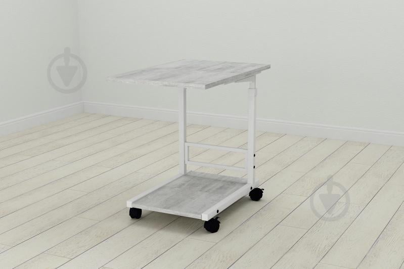 Стіл приставний Ferrum-decor Френу 62x40x60 метал Білий ДСП Урбан Лайт 16мм (FRE0014)