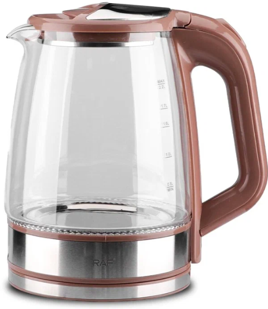 Електрочайник RAF R.7842 скляний дисковий 2,2 л Коричневий (14506484) - фото 1 Електрочайник RAF R.7842 скляний дисковий 2,2 л Коричневий (14506484) - фото 1