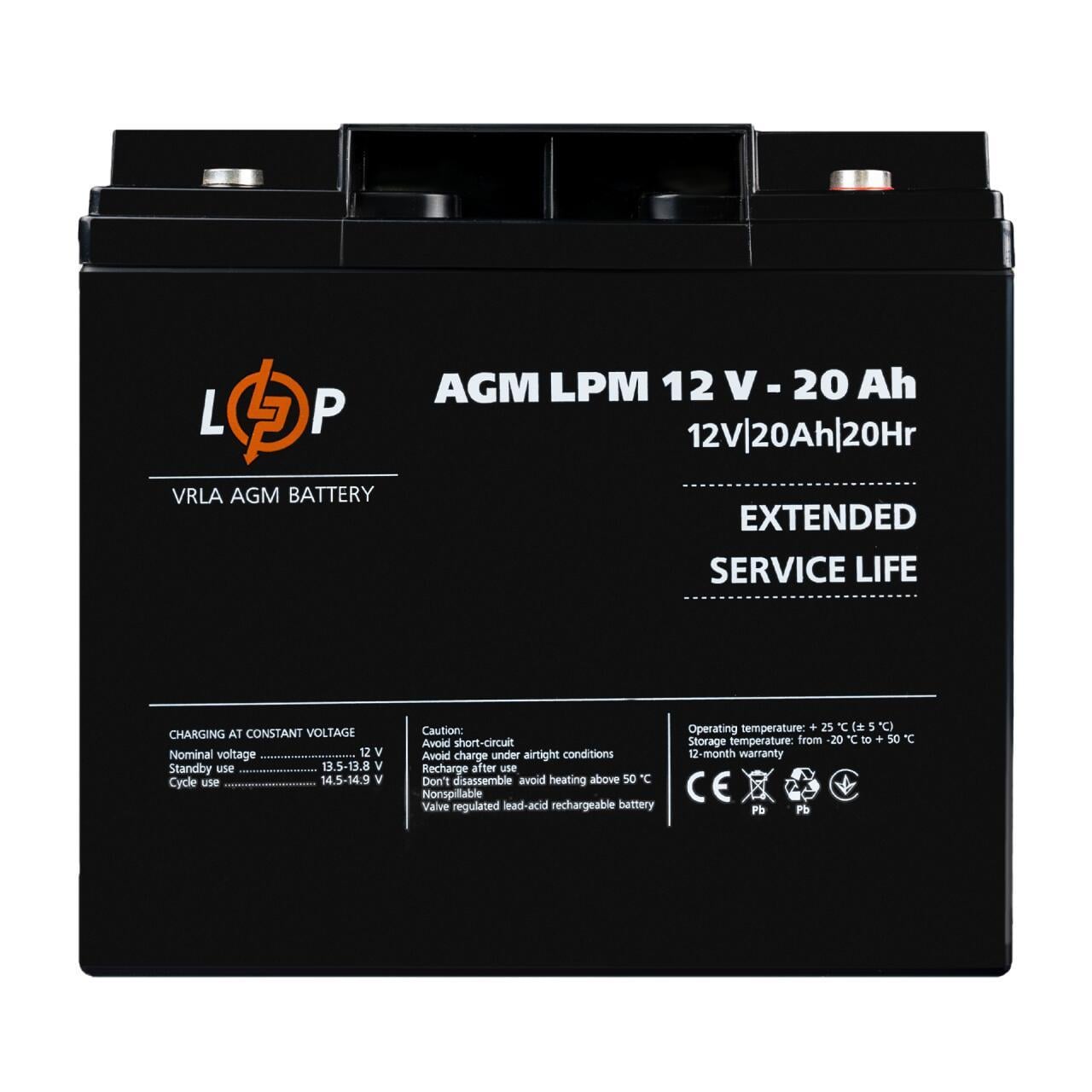 Акумулятор AGM LPM 12V-20 Ah під болт М5 (3236319351)