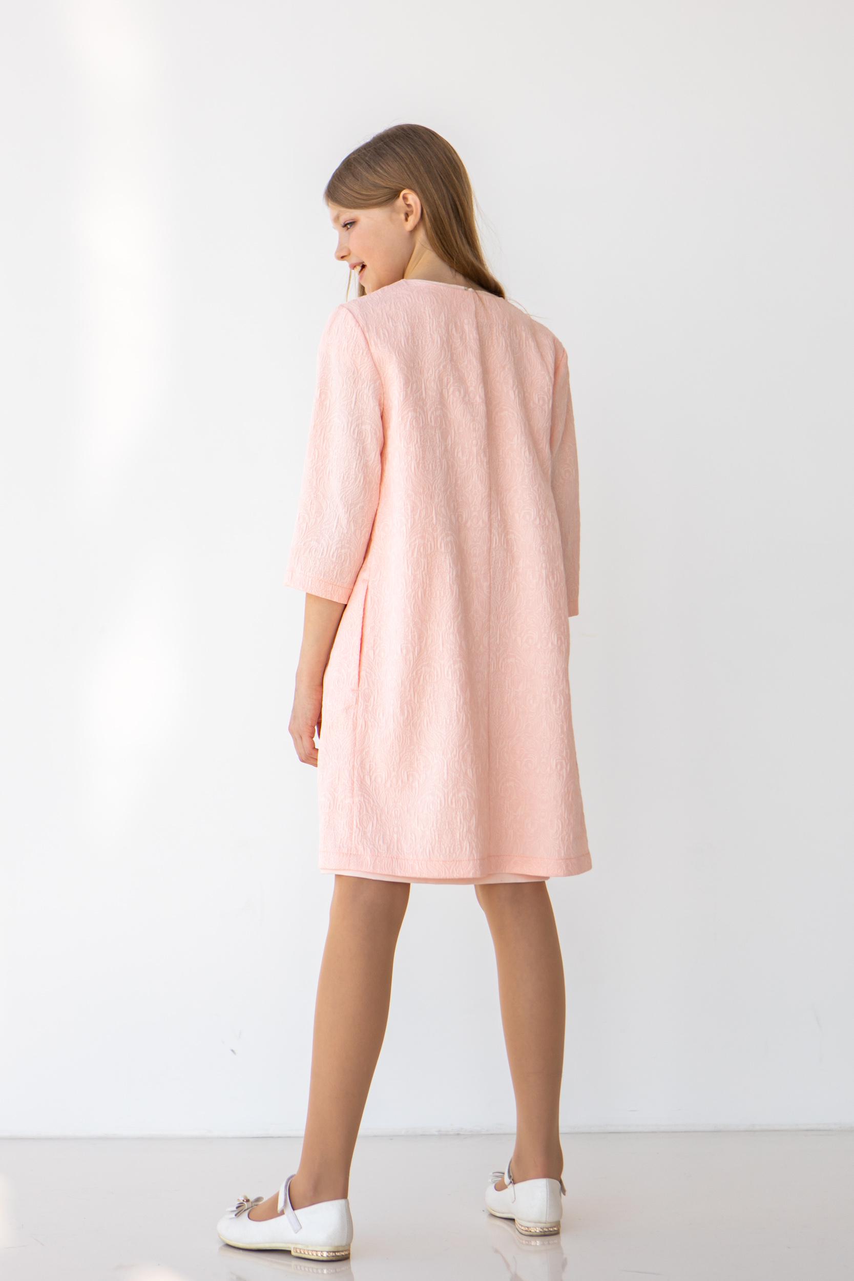 Платье на девочку подростка с жаккардовым кардиганом Diва 146 см Розовый (26002) - фото 3