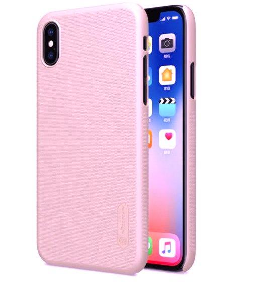 Чохол-накладка Nillkin Frosted Shield Series Case + Film for iPhone X, Rose Gold