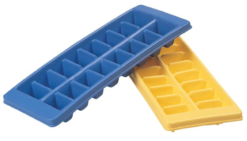 Набор форм для льда Ucsan Plastik 10x25x3 см 2 шт. по 16 кубиков Желтый/Синий