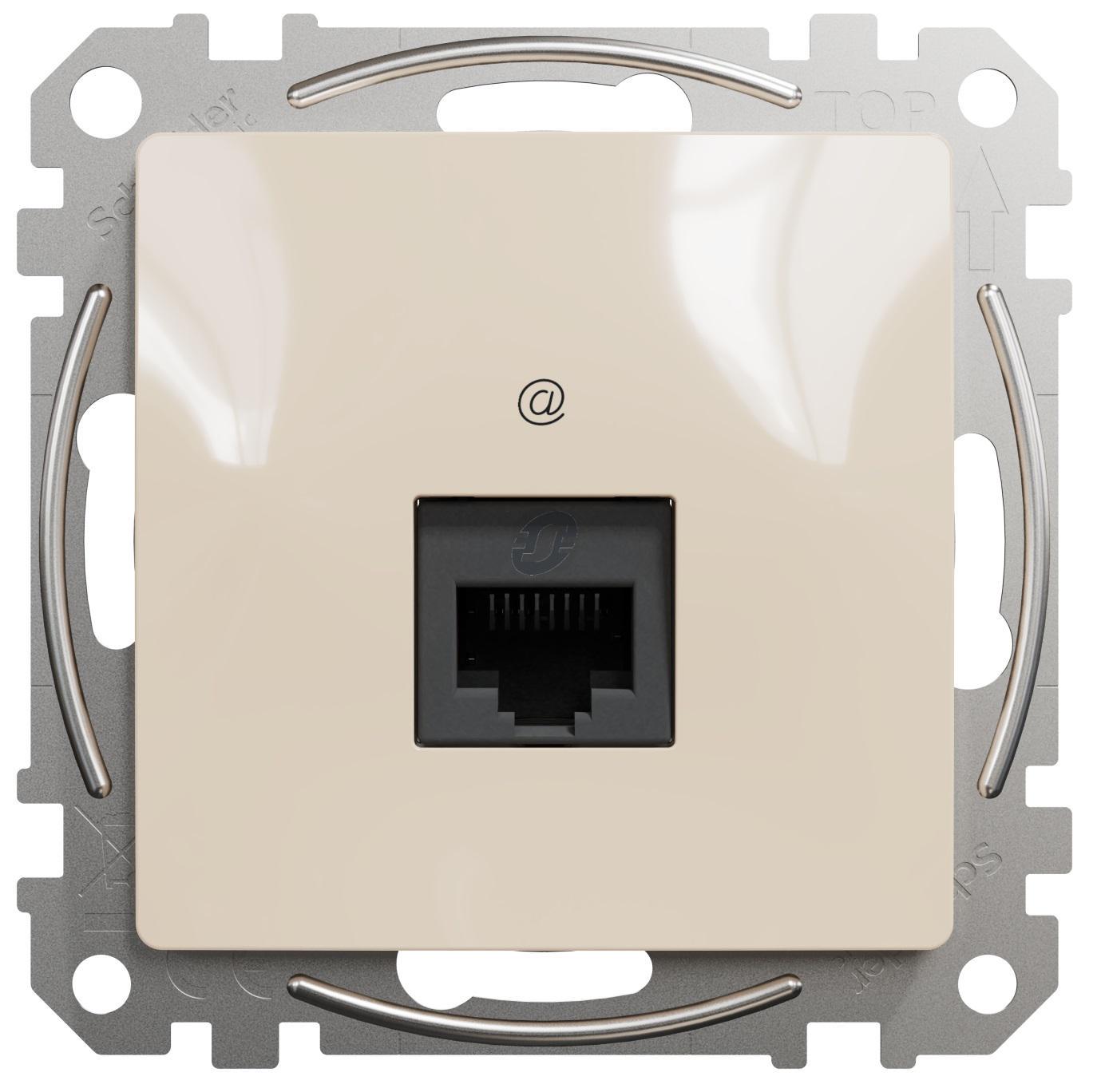 Розетка компьютерная одинарная Schneider Sedna Design cat5E UTP Бежевый