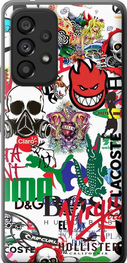 Чехол на Samsung Galaxy A53 A536E Many different logos (4022u-2585-42517)