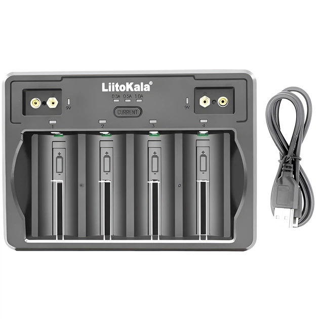 Зарядное устройство LiitoKala Lii-D4 для аккумуляторов АА/ААА/18650/21700/26650/32700 Li-ion/Ni-MH/Ni-Cd/Крона 9В (19419)