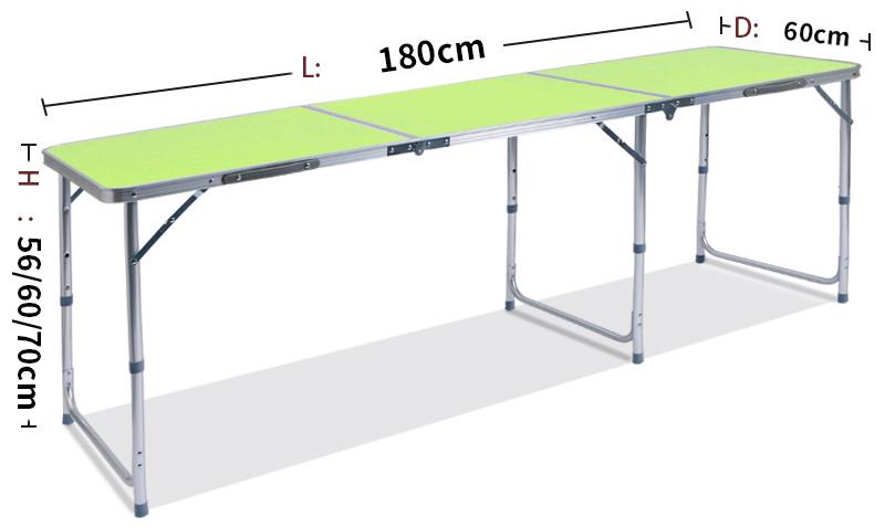 Розкладний туристичний стіл 180х60 см з 6-ма стільцями Зелений (7041889) - фото 2