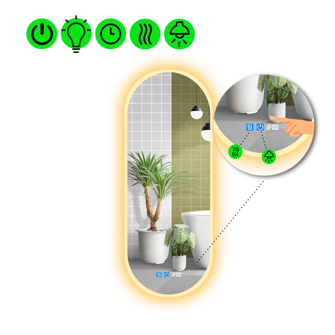 Зеркало с LED подсветкой Portale 3 с двумя сенсорами 120x50 см (8737545)