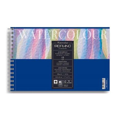 Альбом для акварели Fabriano Watercolour на спирали 25% хлопок 300 г/кв. м 12 л. А4 Белый (17662129)