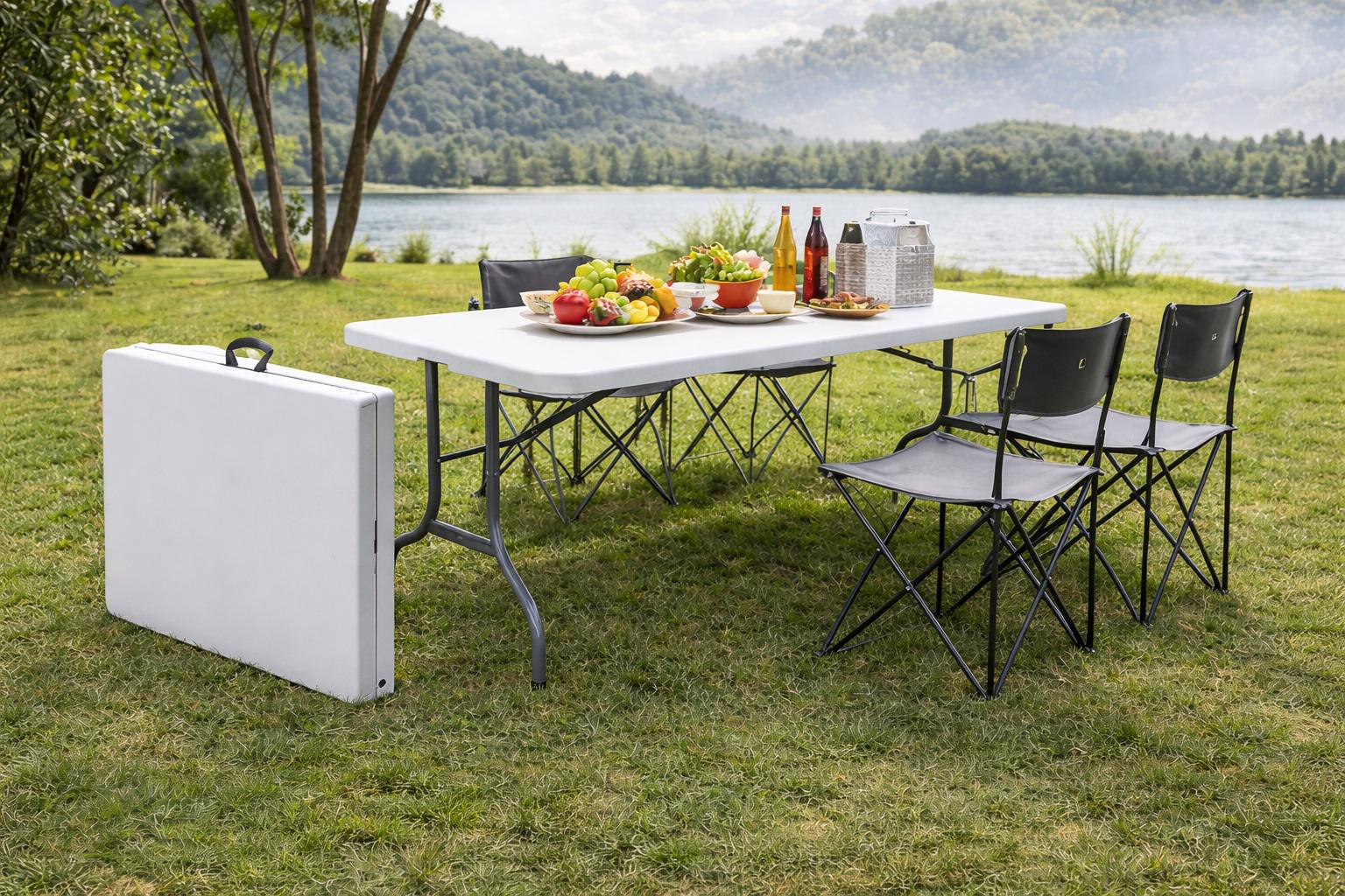 ᐉ Стіл розкладний туристичний Hanert Family Table 180 см White