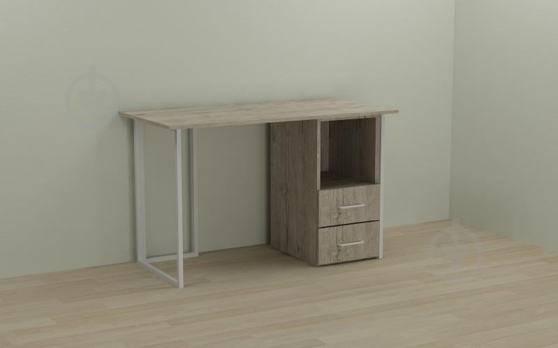 Компьютерный стол Ferrum-decor Отто 75x120x60 белый ДСП Дуб Шервуд 16мм