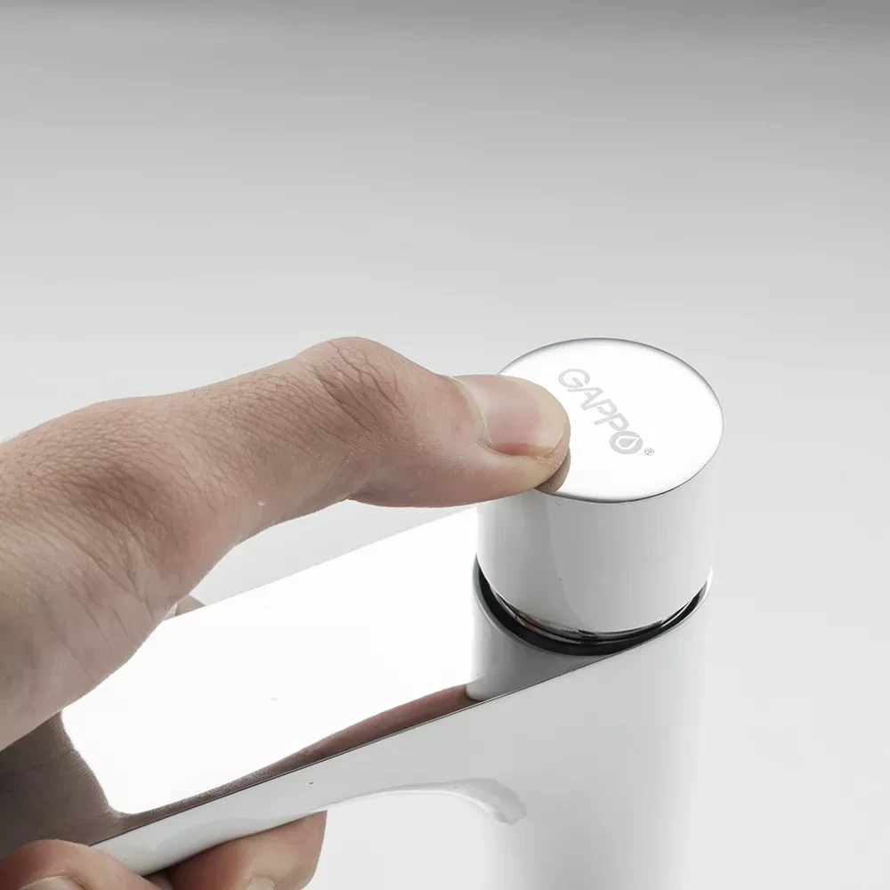 Кран-дозатор для умивальника Gappo G5148 на одну воду Білий/Хром (G5148) - фото 3 Кран-дозатор для умивальника Gappo G5148 на одну воду Білий/Хром (G5148) - фото 3