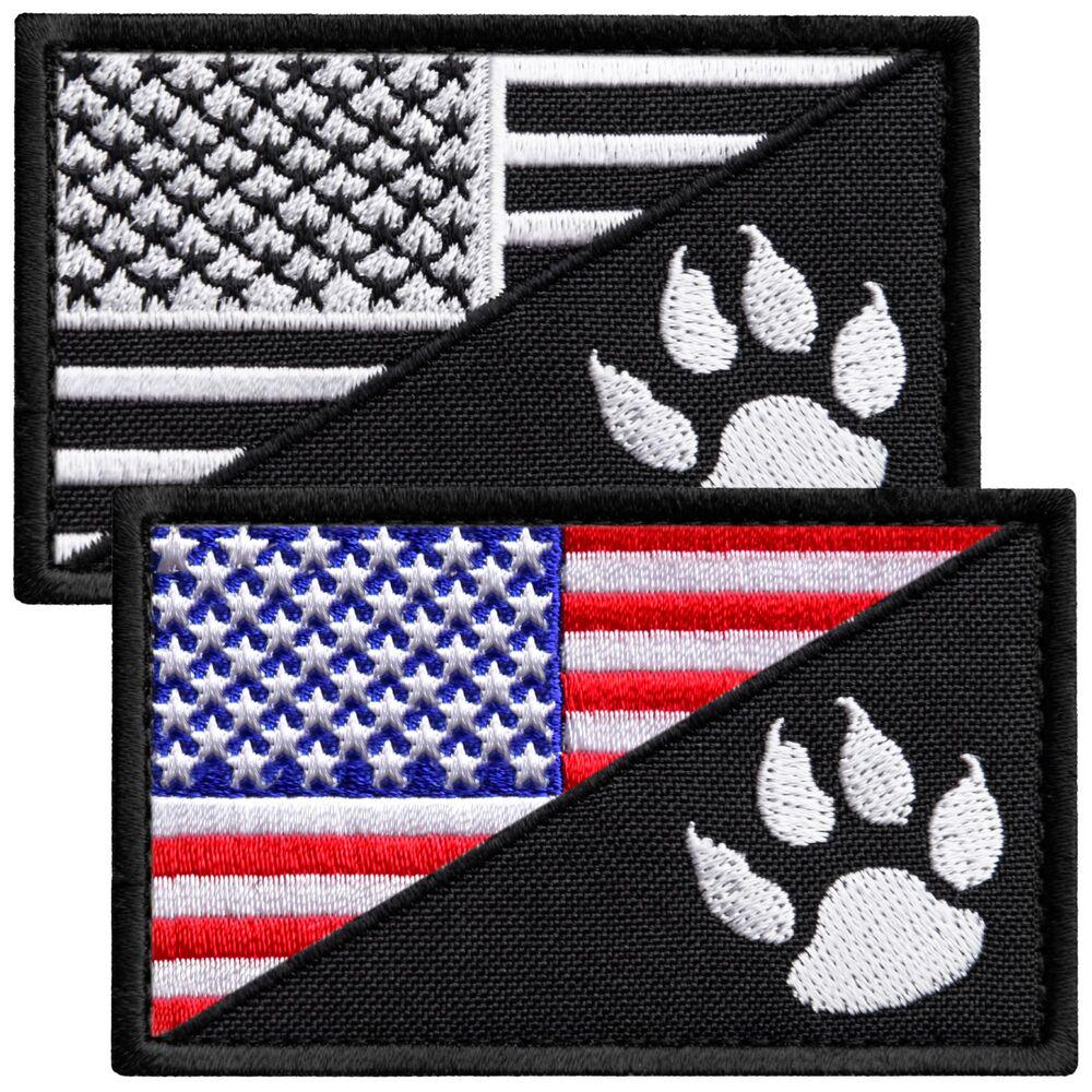 Набор шевронов с липучкой Флаг США и лапка для кинологов K-9 2 шт. (25233)