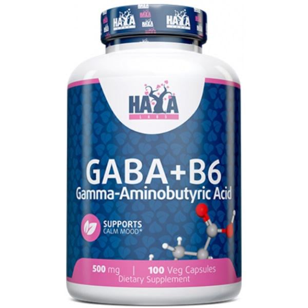 Амінокомплекс Haya Labs Gaba + B6 500 мг 100 веганських капсул (000020315)