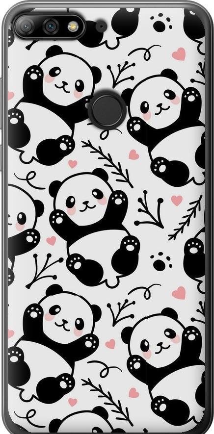 Чехол на Huawei Honor 7C Pro Панды (4318t-2070-42517)