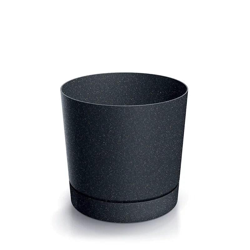 Горшок для цветов Prosperplast Tubo P Eco Wood круглый с подставкой 10,8х10,8х10,9 см Антрацитовый (67931-433)