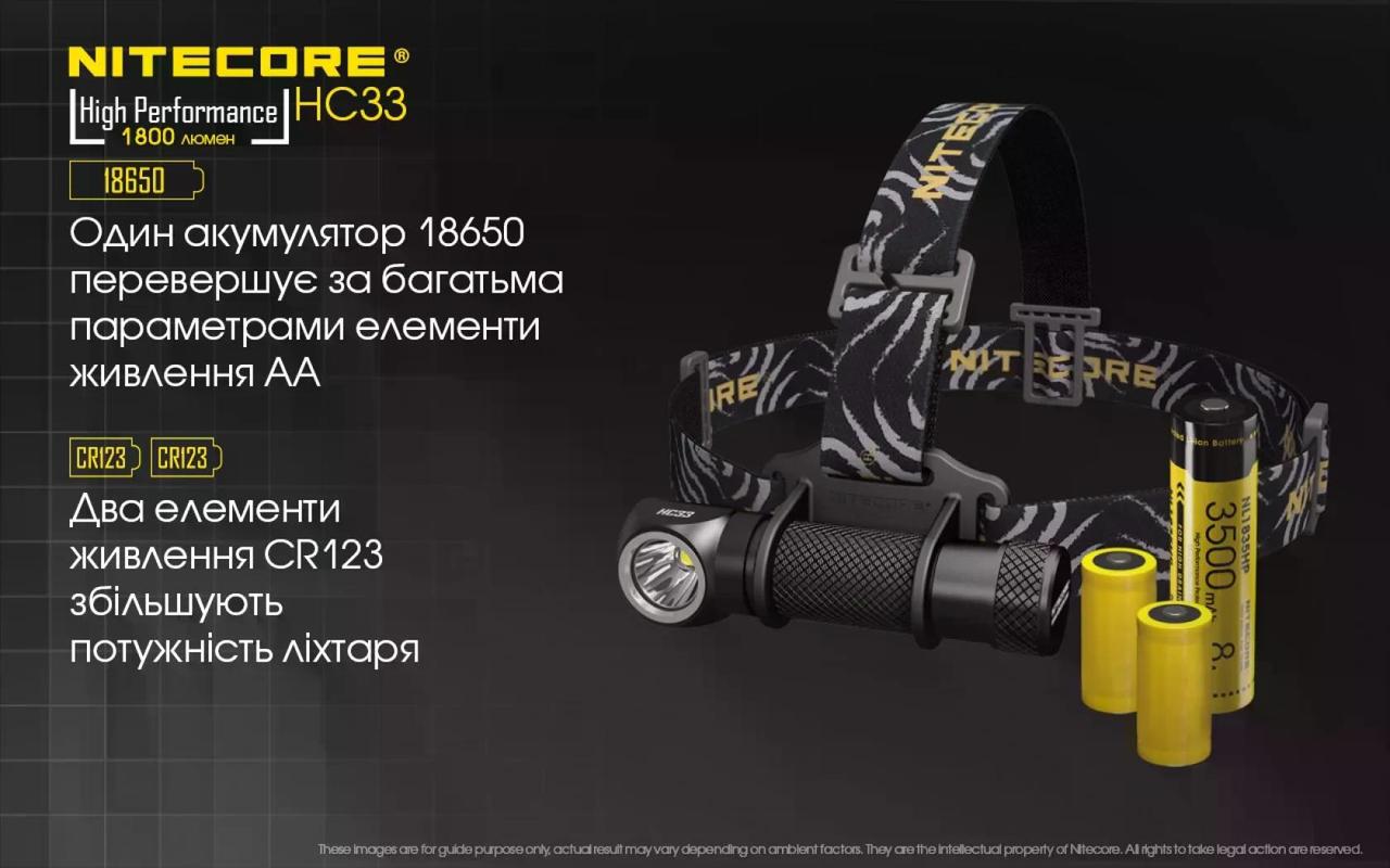 Ліхтар Nitecore HC33 1800 Lm 187 м (27831915) - фото 7 Ліхтар Nitecore HC33 1800 Lm 187 м (27831915) - фото 7