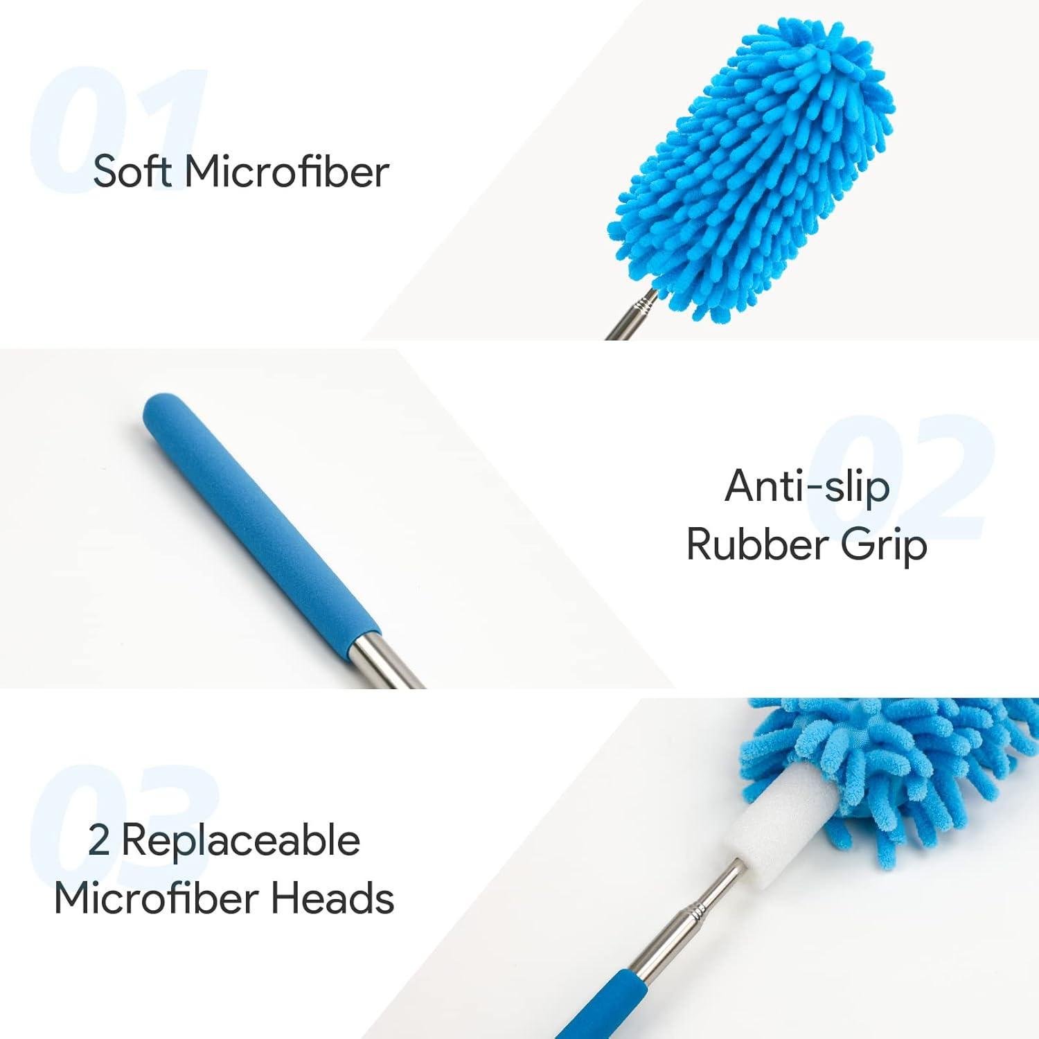 Щетка для уборки пыли телескопическая со съемной насадкой Голубой (2536406412) - фото 8 Щетка для уборки пыли телескопическая со съемной насадкой Голубой (2536406412) - фото 8