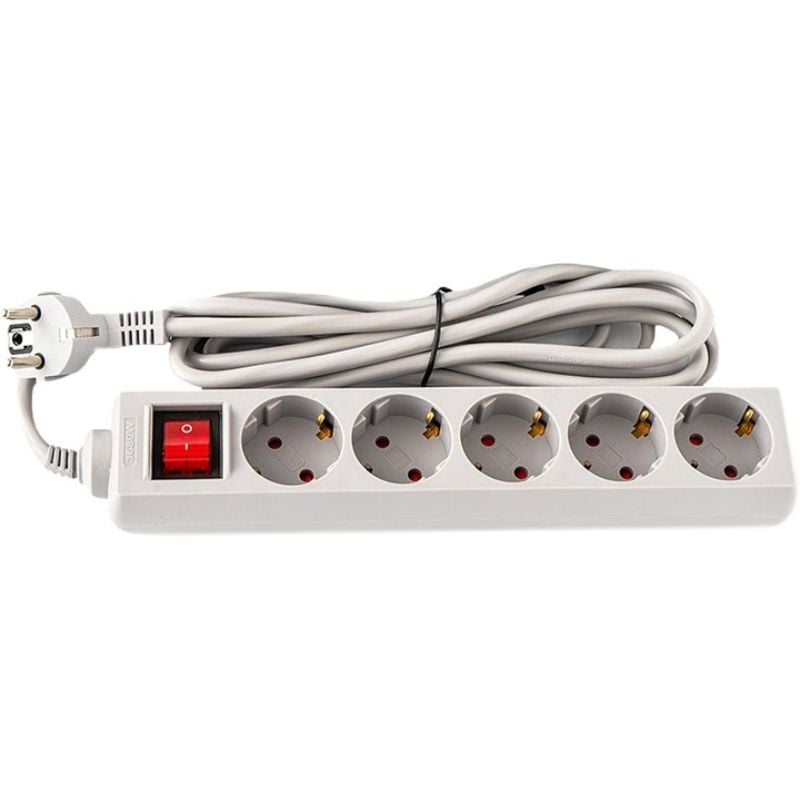 Мережевий фільтр-подовжувач Logan SFG5-5 5 розеток 5 м Gray (28690338) Мережевий фільтр-подовжувач Logan SFG5-5 5 розеток 5 м Gray (28690338)