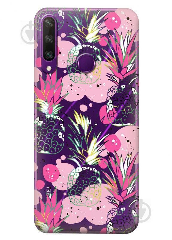 Прозрачный силиконовый чехол iSwag для Huawei Y6p с рисунком - Ананасы (KS2340)