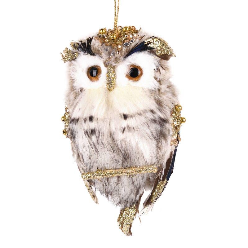 Игрушка на елку Сова 16 см Серебряный (TY-5-R-463)