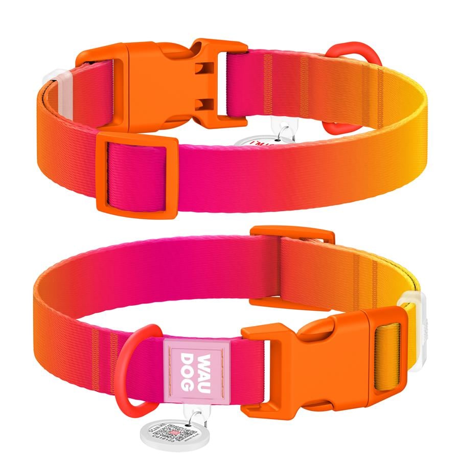 Ошейник для собак с QR-паспортом Waudog Nylon Recycled Градиент пластиковый фастекс XL 25 мм 37-58 см Orange (47034) Ошейник для собак с QR-паспортом Waudog Nylon Recycled Градиент пластиковый фастекс XL 25 мм 37-58 см Orange (47034)