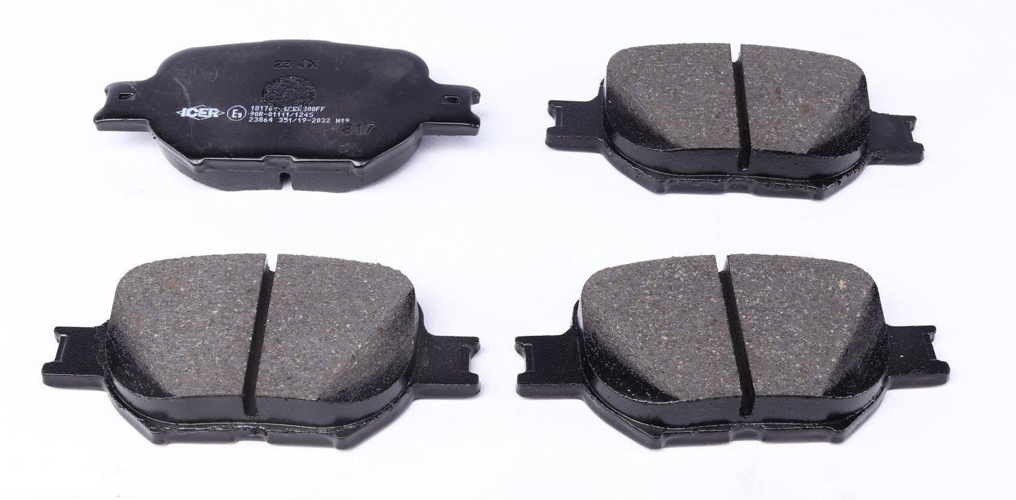 Колодки тормозные передние ICER 181704 Toyota Corolla 01-07/Matrix 02-04/Celica 99-05