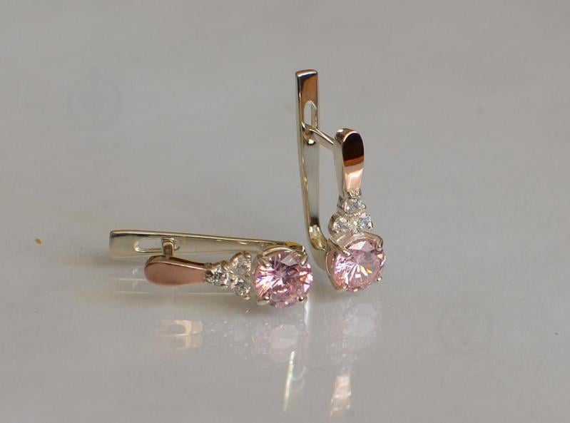 Серебряные серьги Sil с золотом 140s-4 Розовый (Sil-692)