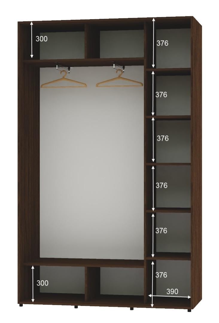 Шкаф-купе двухдверный Алекса ДСП 160х45х240 см Орех селект каменный - фото 2 Шкаф-купе двухдверный Алекса ДСП 160х45х240 см Орех селект каменный - фото 2