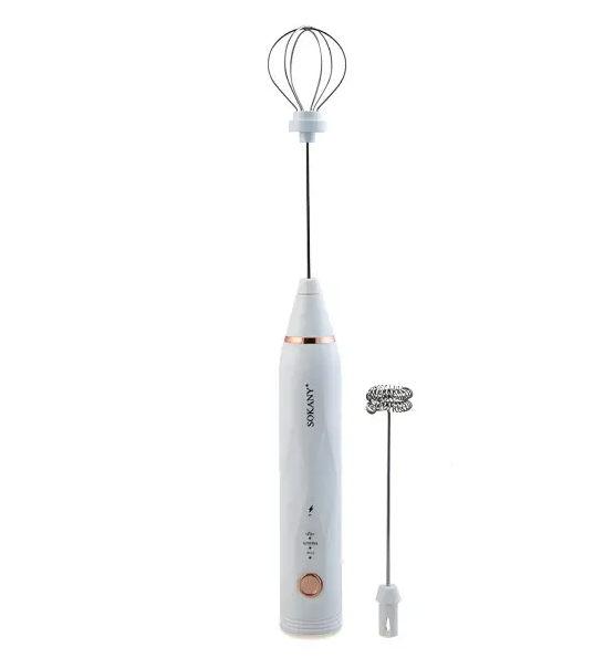 Капучинатор ручной Sokany SK-201A аккумуляторный Белый (SK201AW)