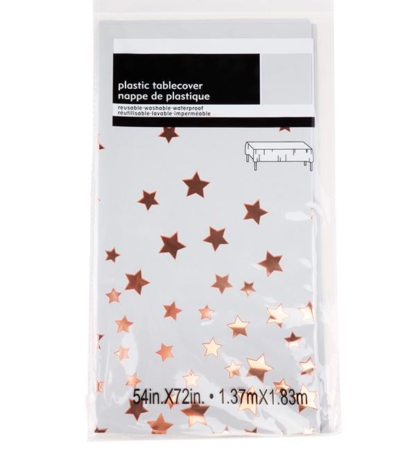 Скатертина Pink gold stars 180х135 см якісний поліетилен (514725)