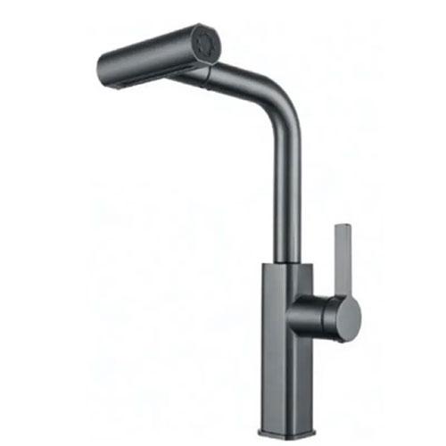 Смеситель для кухни MIXXUS MOZ-014 с выдвижной лейкой/4 режимами Graphite (MI6340)