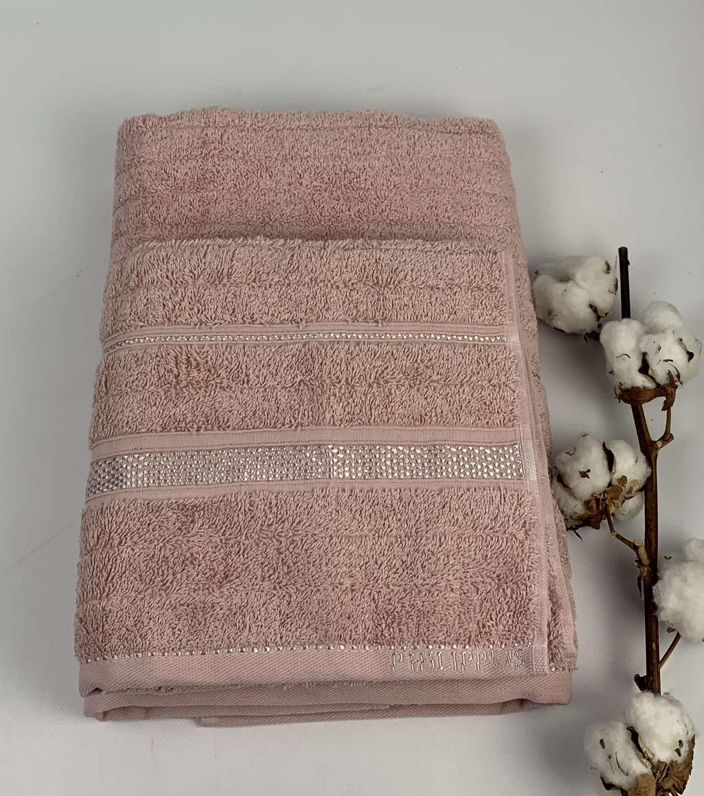 Набор полотенец Philippus Delux Cotton Hazel ЕА056 в фирменной коробке 2 шт. 70x140 см Розовый (CN30723)