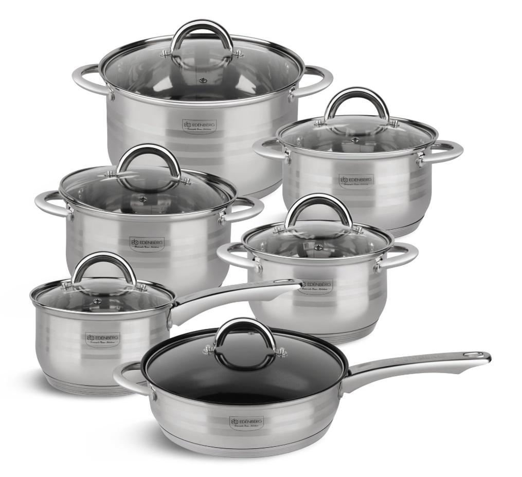 Набор посуды Edenberg EB-4006 из нержавеющей стали с крышками (57-46-EB-4006)