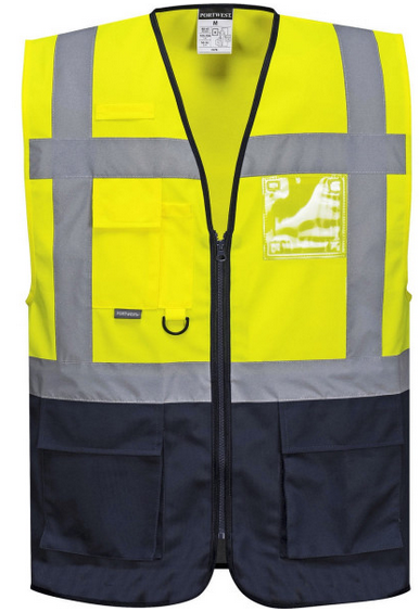 Жилет сигнальный PORTWEST C476 Hi Vis Executive Vest L Желто-темно-синий (C476YNRL)