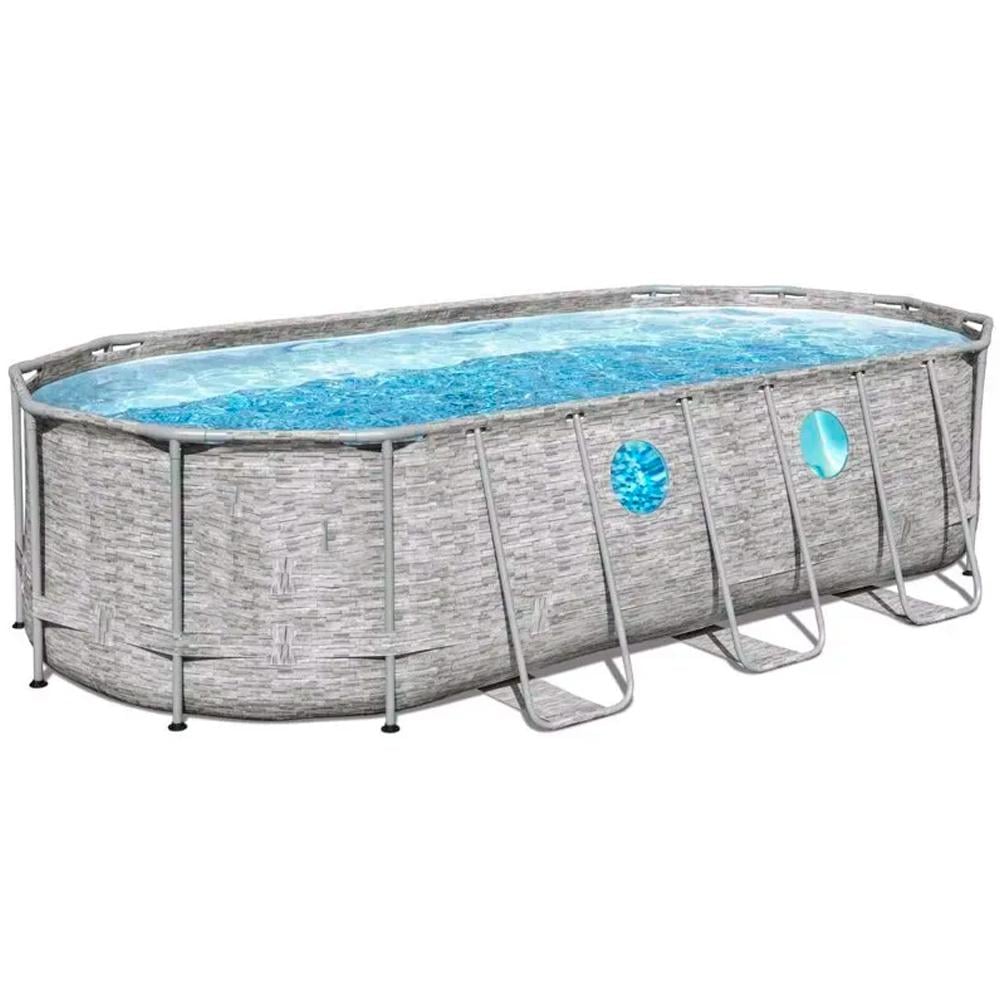 Басейн каркасний Bestway 56716 549х274х122 см овальний 13420 л Сірий (35017933)