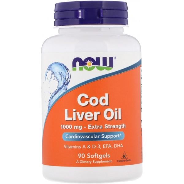 Риб'ячий жир NOW Cod Liver Oil 1000 мг 90 софт гель