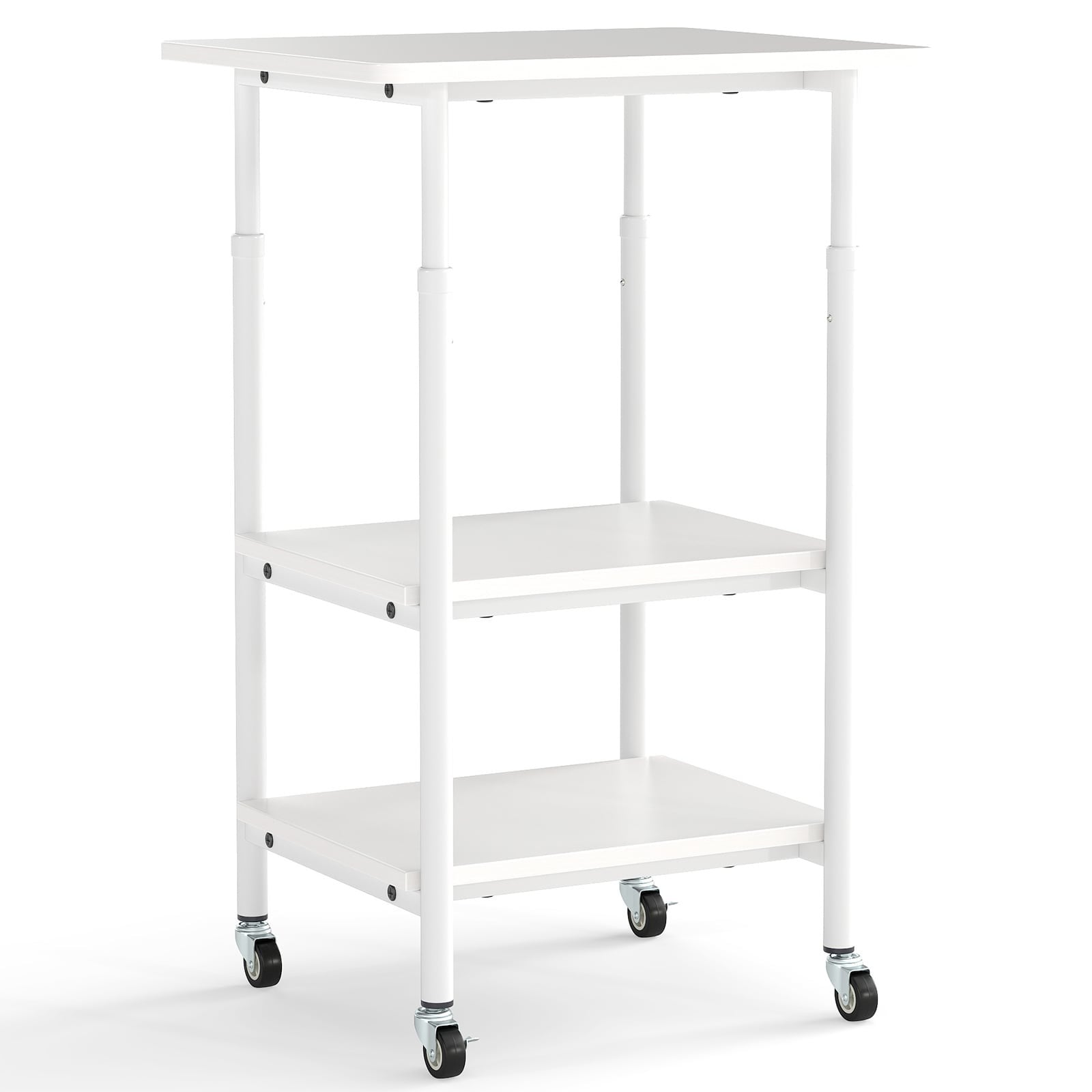 Тележка передвижная сервисная с 3 полками 40x49x65 см Белый (COSTWAY-HOME-00185)