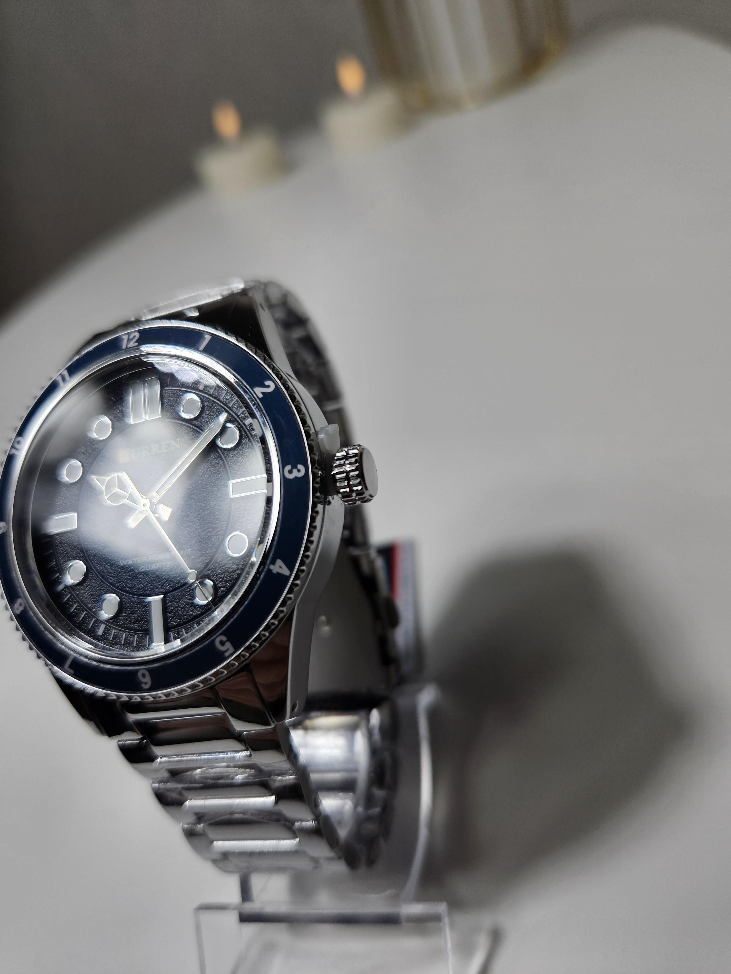 Наручные часы мужские Сurren 8450 Серебряный/Синий циферблатом (1109) - фото 3 Наручные часы мужские Сurren 8450 Серебряный/Синий циферблатом (1109) - фото 3