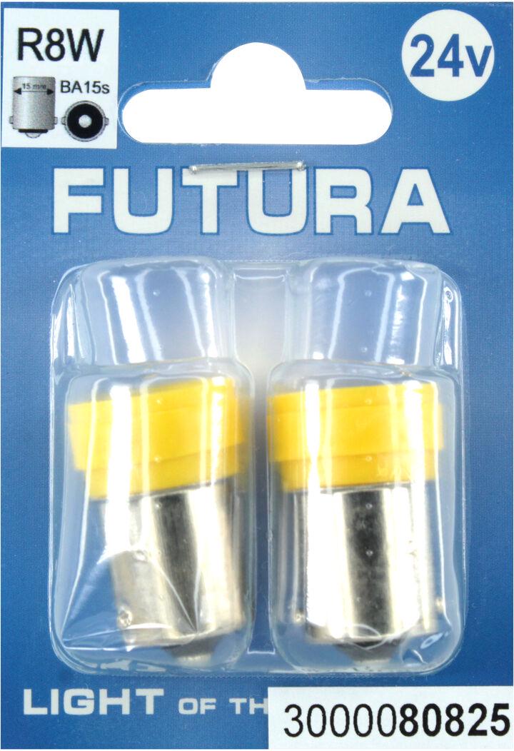 Лампочка FUTURA Груша LED SMD 24V 6 диодов R8W BA15s 2 шт. Желтый