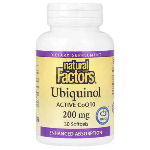 Убихинол Natural Factors Ubiquinol 200 мг 30 жидких капс. (NFS-20729)