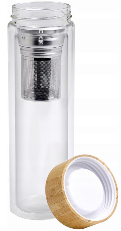 Пляшка скляна Kamille із заварником та подвійними стінками/бамбукова кришка 450 мл - фото 4 Пляшка скляна Kamille із заварником та подвійними стінками/бамбукова кришка 450 мл - фото 4
