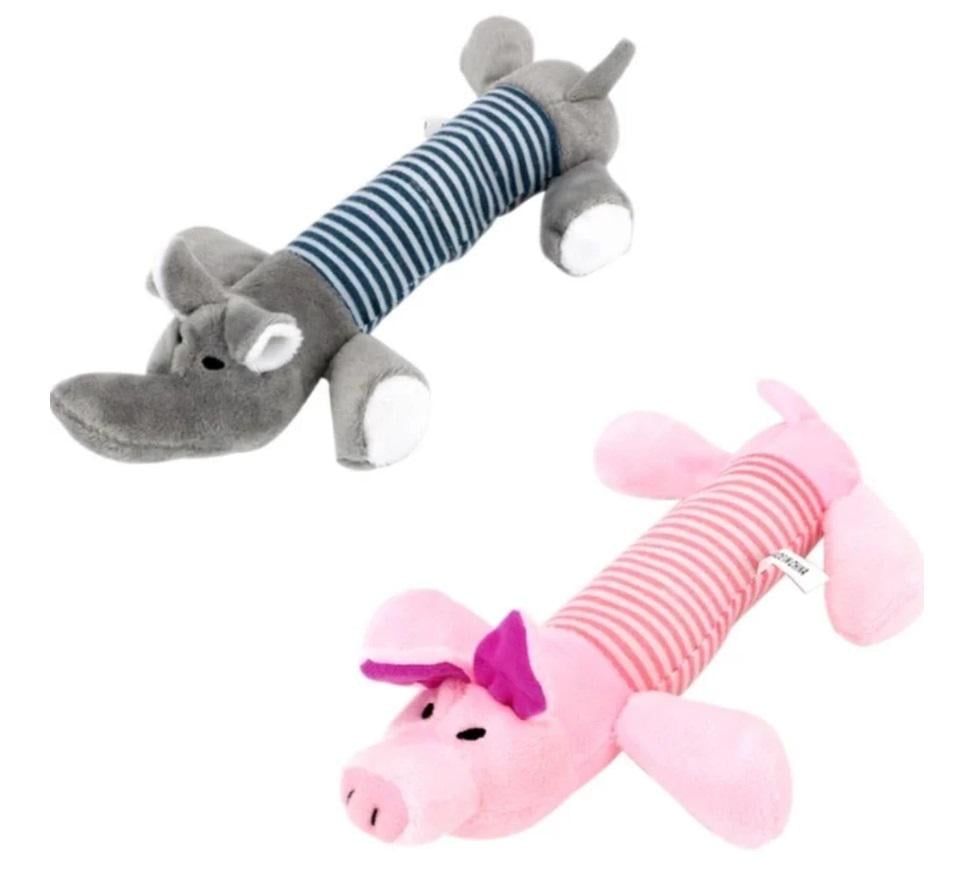 М'які іграшки Слон та свинка для собак та цуценят всіх порід