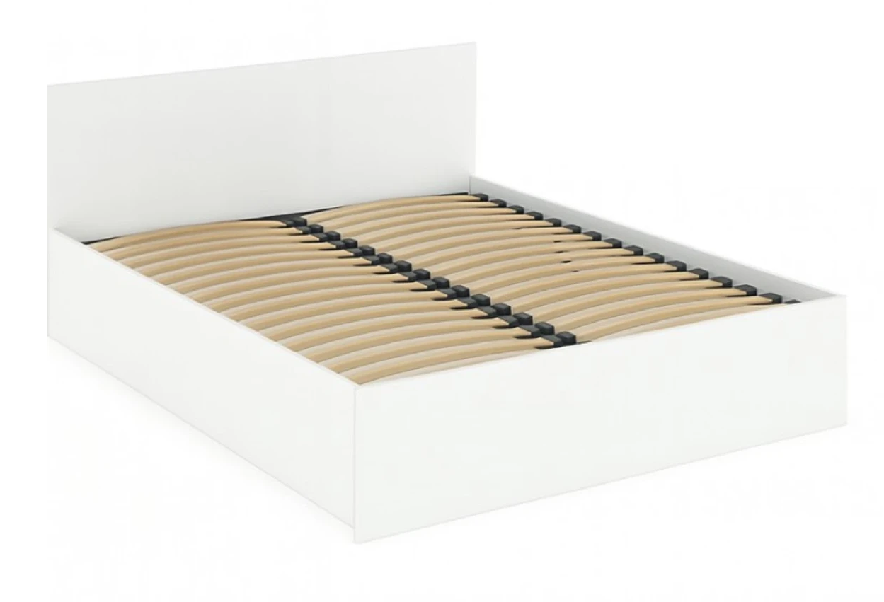 Ліжко двоспальне Мебель-Сервіс Bruklin з ламелями 160х200 см Білий (28552275) Ліжко двоспальне Мебель-Сервіс Bruklin з ламелями 160х200 см Білий (28552275)