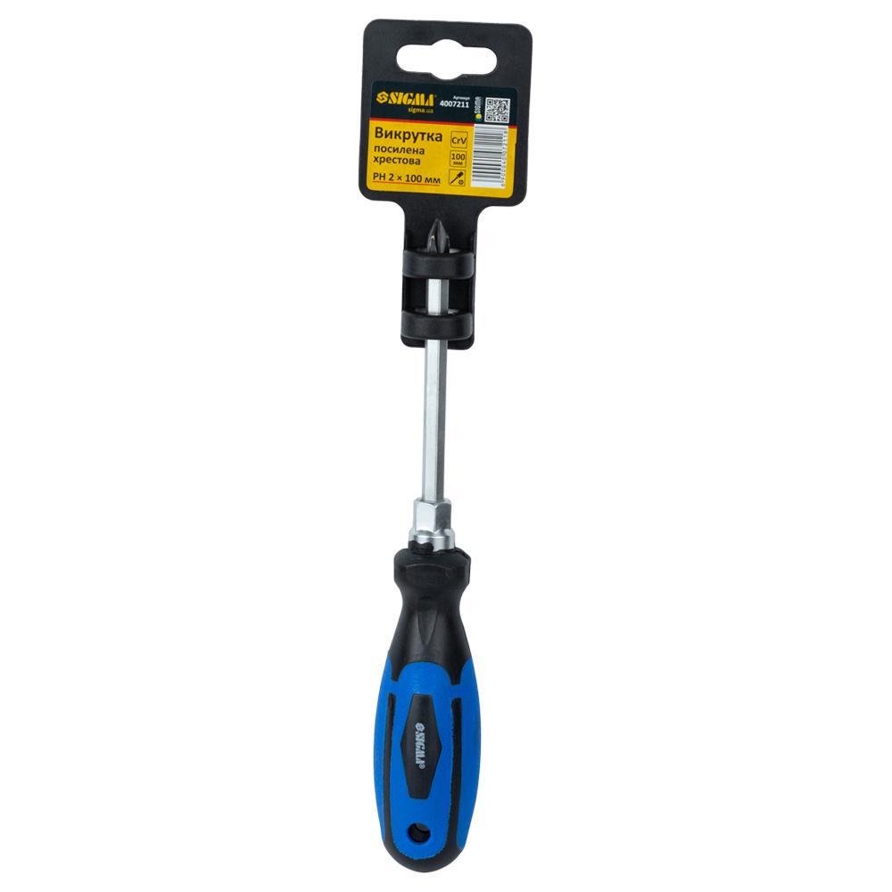 Викрутка посилена хрестова Sigma PH2x100 мм під ключ CrV (4007211)
